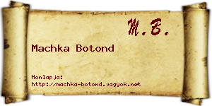 Machka Botond névjegykártya